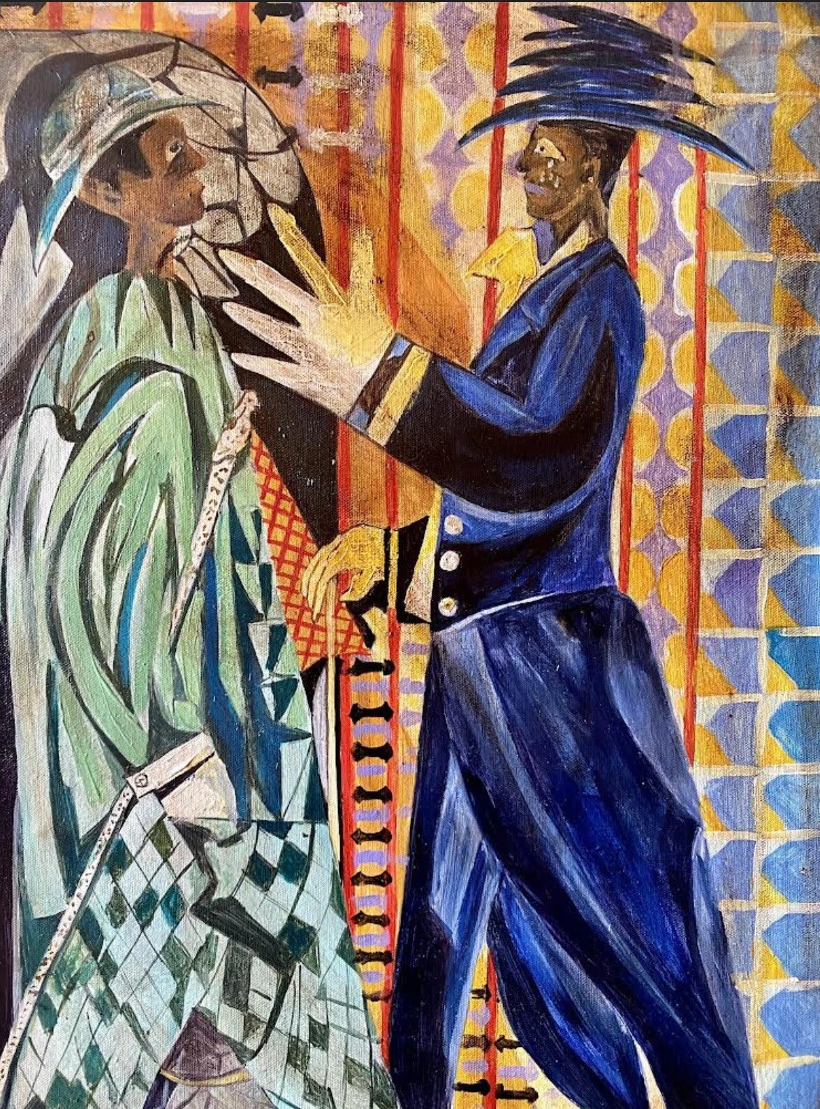 art-moderne-decoration-tableau-peinture-huile-toile-portrait-personnages