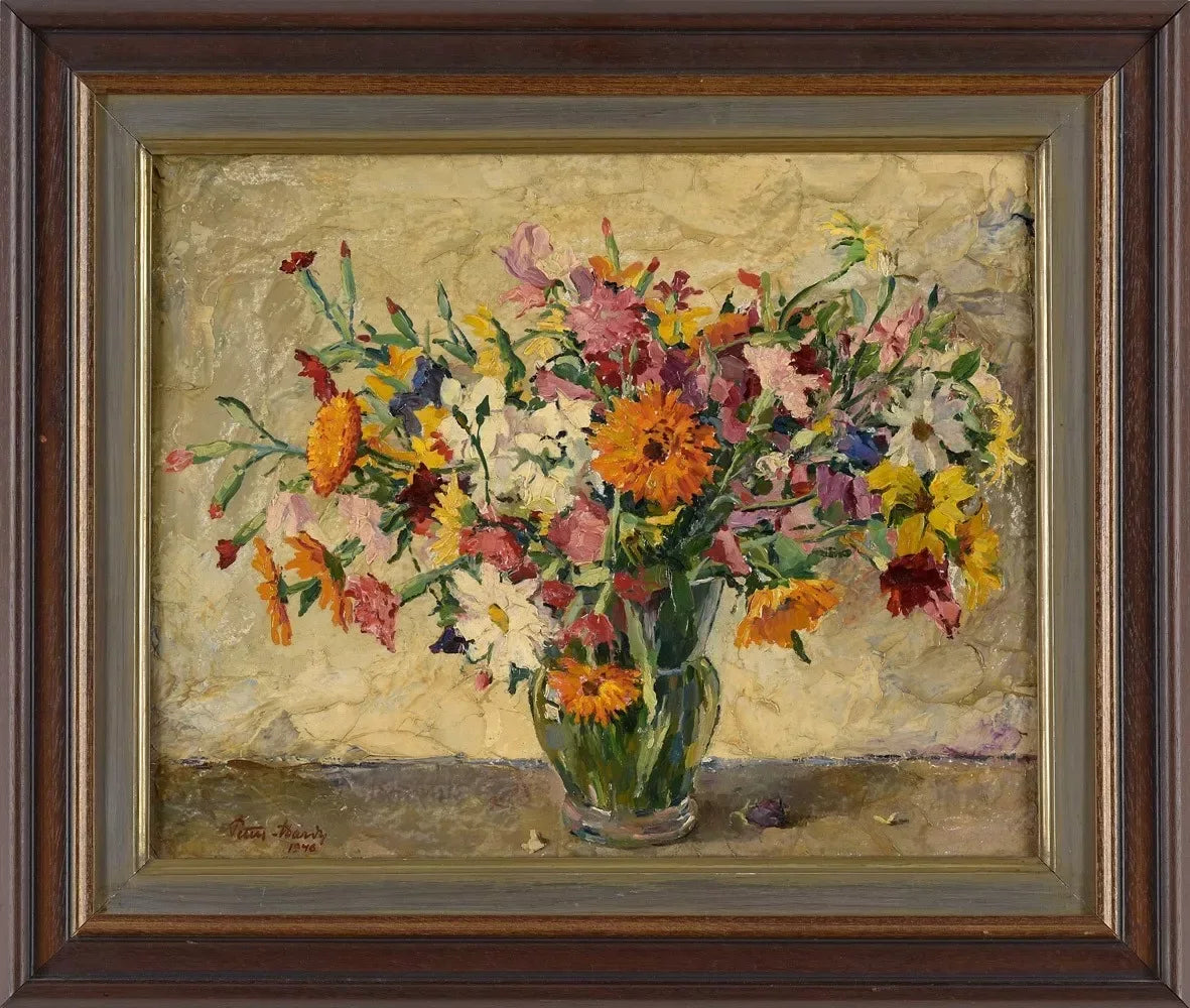 Tableau ancien original tableau signé P. Harvey daté 1946 - Kikooyou Art Gallery