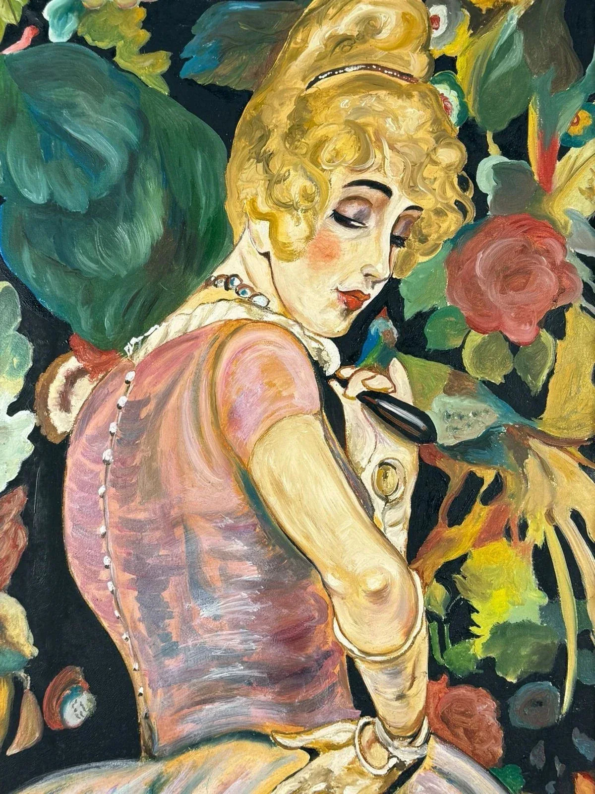 art-decoration-tableau-peinture-huile-toile-moderne-portrait-feminin-femme-personnage - Kikooyou Art Gallery