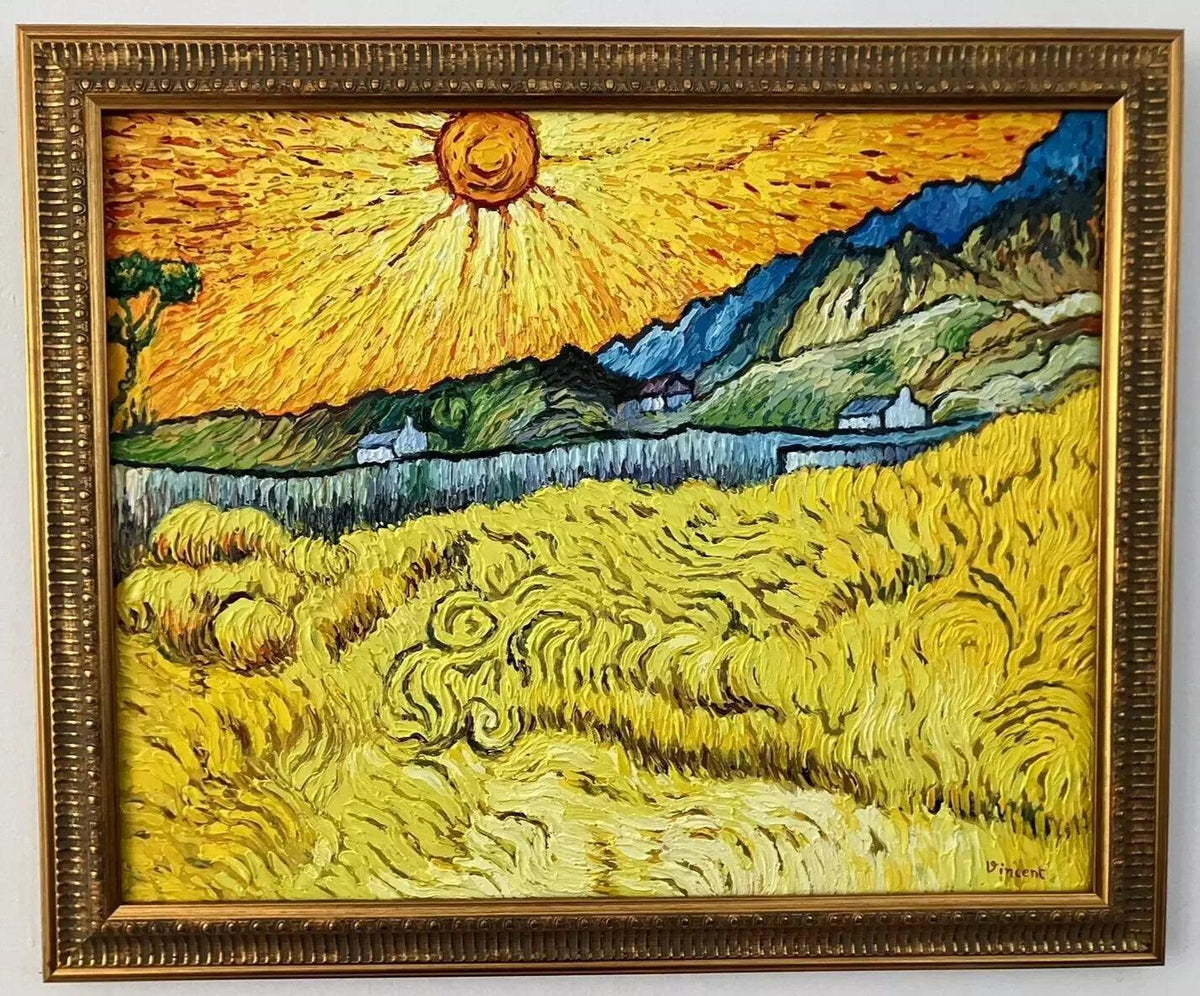 art-moderne-paysage-campagne -soleil-peinture-huile-toile - Kikooyou Art Gallery