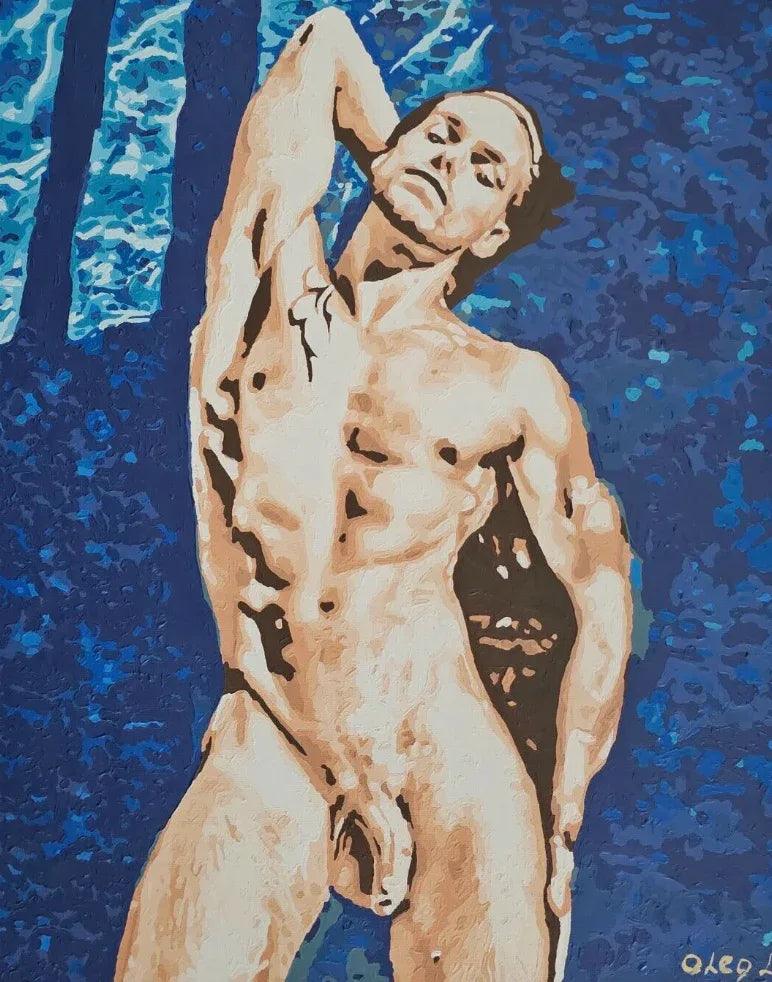 art érotique peinture huile sur toile gay homme nu - Kikooyou Art Gallery
