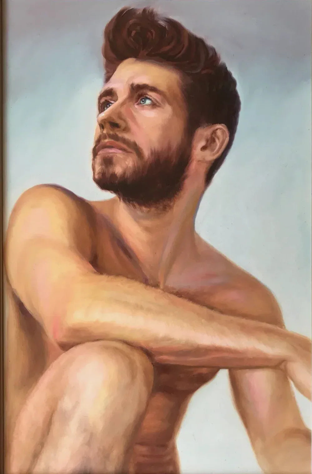 portrait homme torse nu tableau peinture huile sur toile - Kikooyou Art Gallery