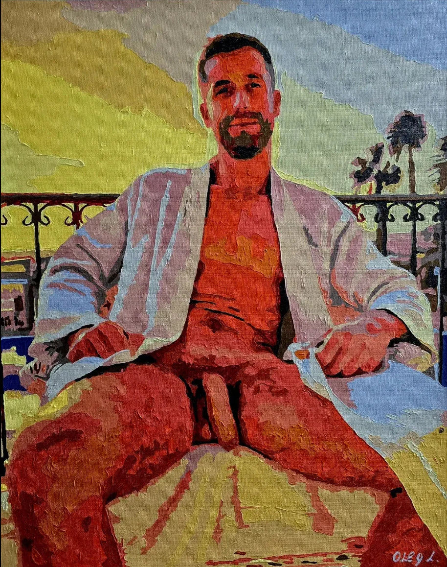 art érotique peinture huile sur toile gay homme nu 126652464852 16×20 inch (40×50 cm). - Kikooyou Art Gallery