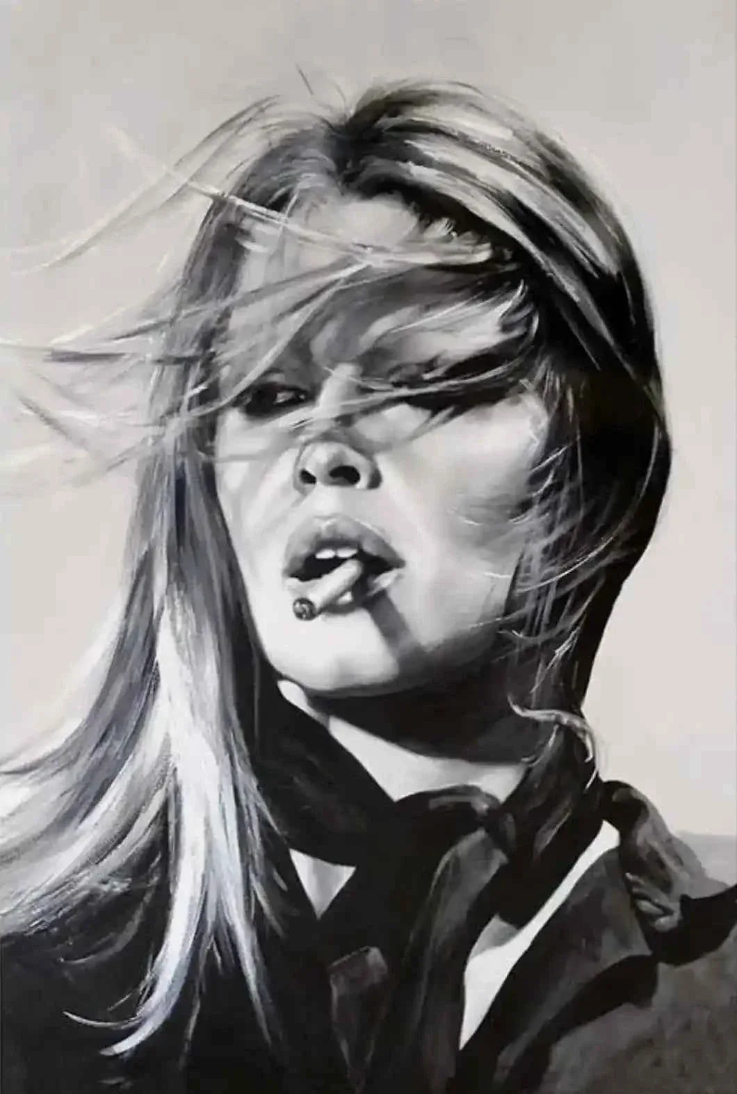 art-portrait-femme-Brigitte Bardot-peinture-huile sur toile - Kikooyou Art Gallery