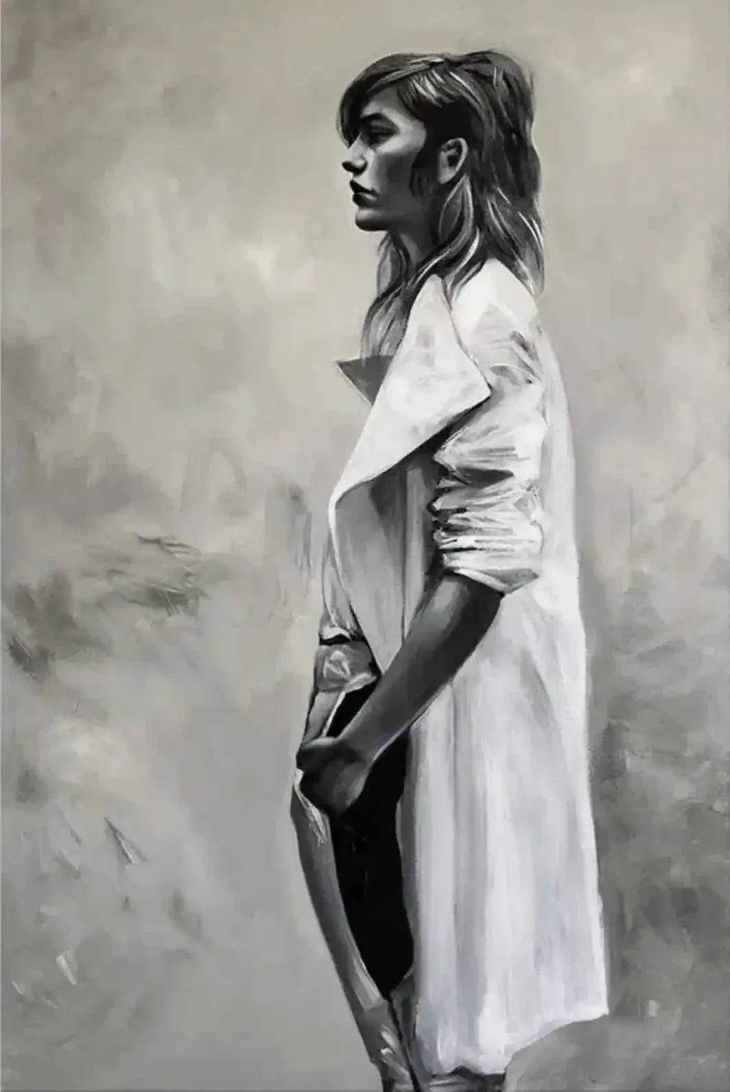 art-portrait-femme-Donna-peinture-huile sur toile - Kikooyou Art Gallery