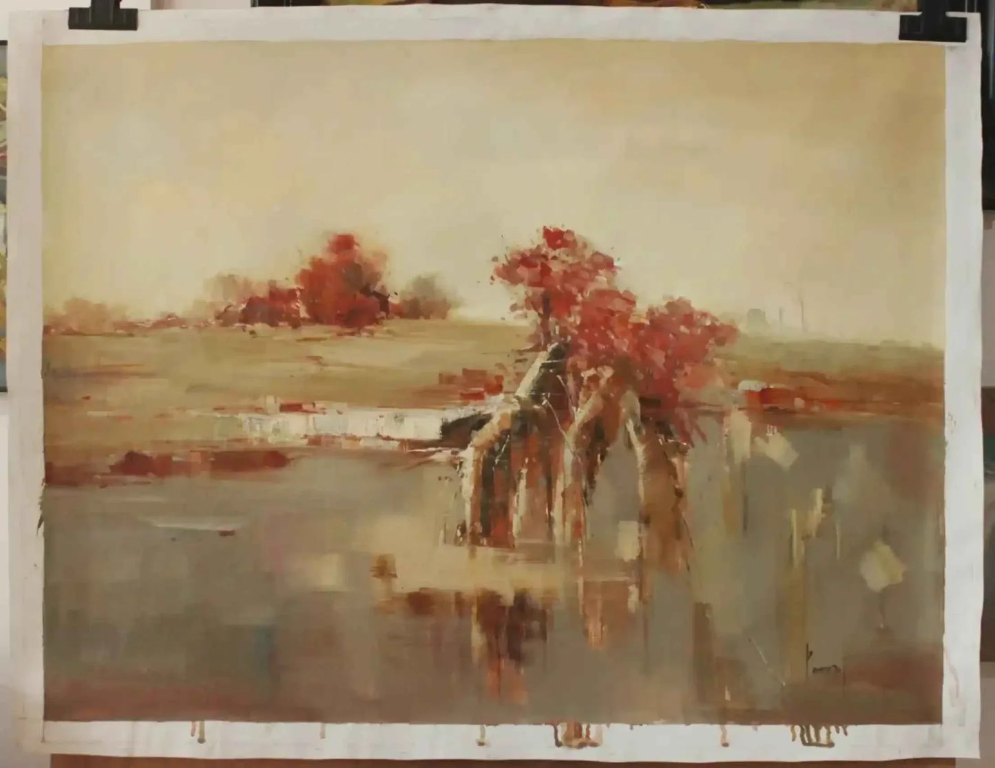 art-abstrait-paysage-peinture-huile sur toile-signée - Kikooyou Art Gallery