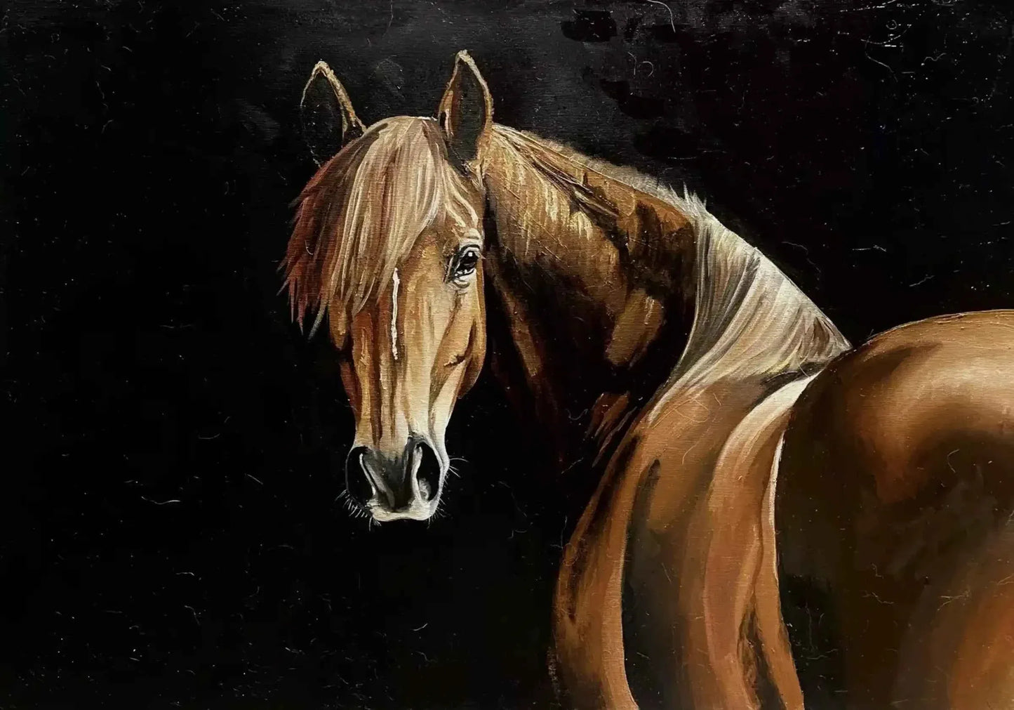 art-animal-cheval-peinture-huile-toile - Kikooyou Art Gallery