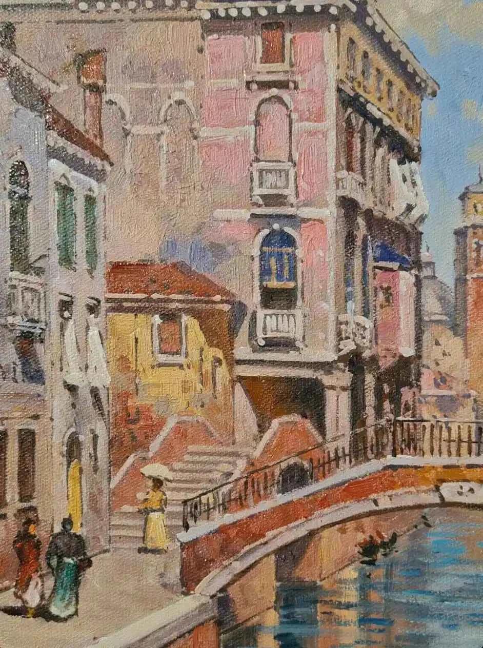 art-paysage-canal-Venise-Italie-peinture-huile-toile - Kikooyou Art Gallery