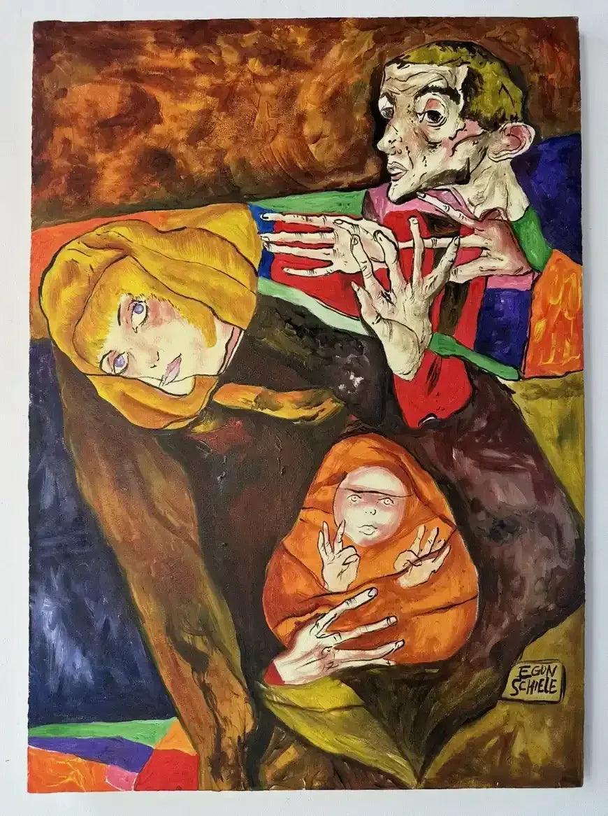 art-moderne-portrait-personnages-homme-femme-enfant-peinture-huile-toile - Kikooyou Art Gallery