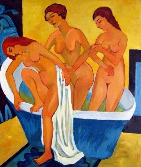 Portrait Femmes Nues en Peinture Huile Femme Nue Signée sur Toile - Œuvre d'Art Unique - Kikooyou Art Gallery