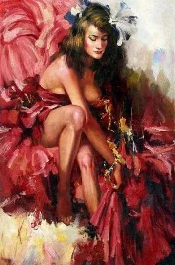 Portrait Femme Dénudée Peinture Moderne Originale - Kikooyou Art Gallery