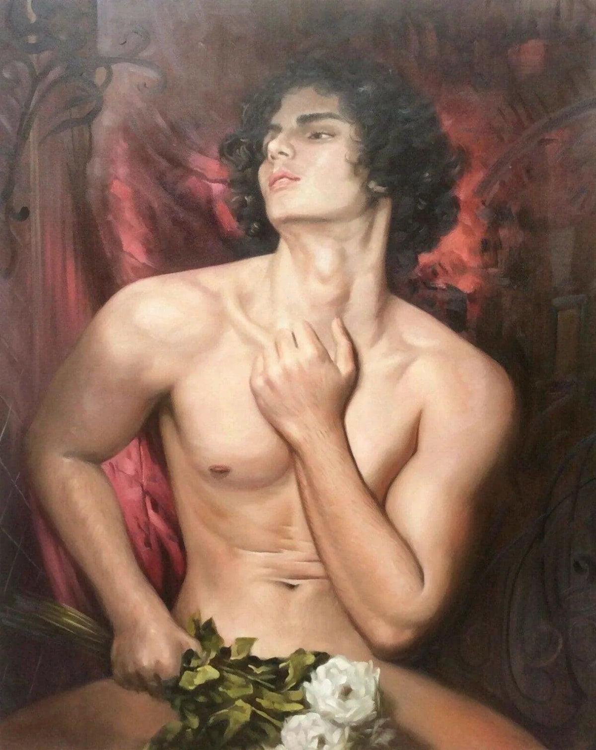 tableau homme nu huile sur toile - magnifique peinture sur toile - Kikooyou Art Gallery