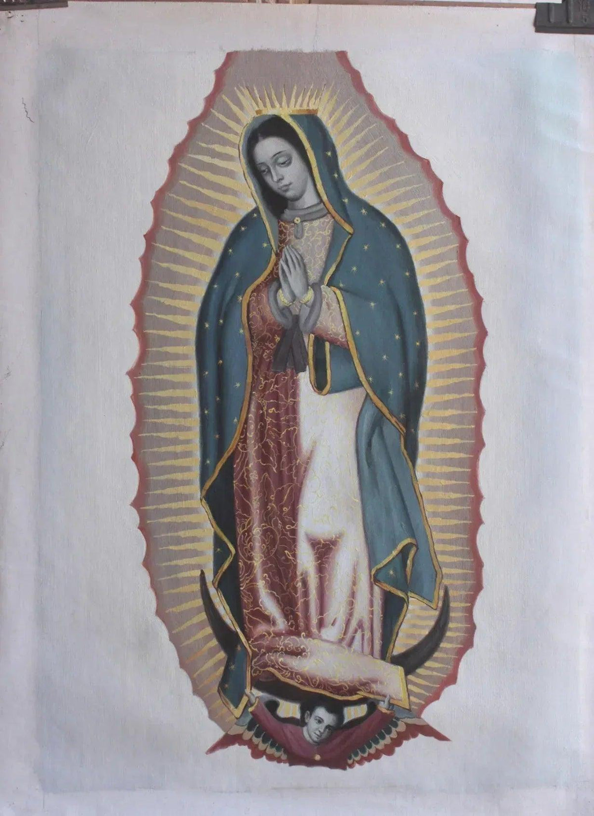 art-decoration-tableau-peinture-huile-toile-portrait-homme-religion-vierge-guadalupe-priere - Kikooyou Art Gallery