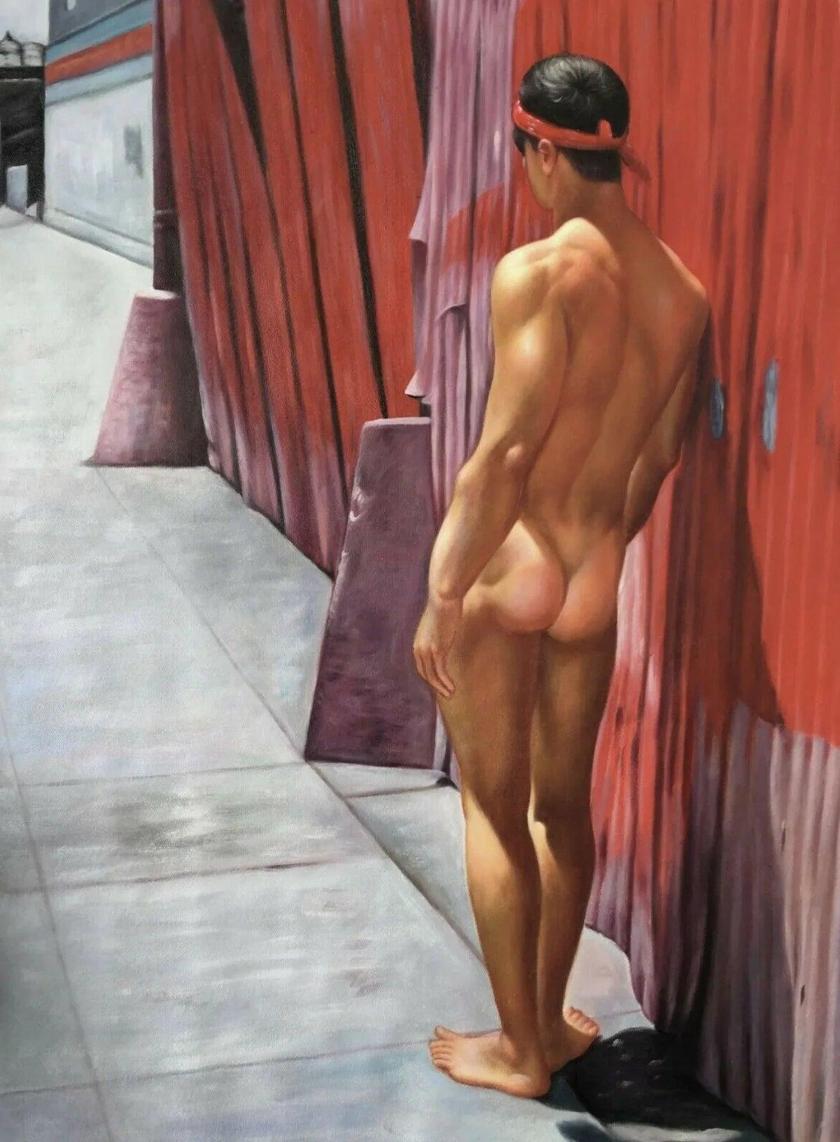 tableau peinture érotique huile sur toile homme nu intégrale - Kikooyou Art Gallery