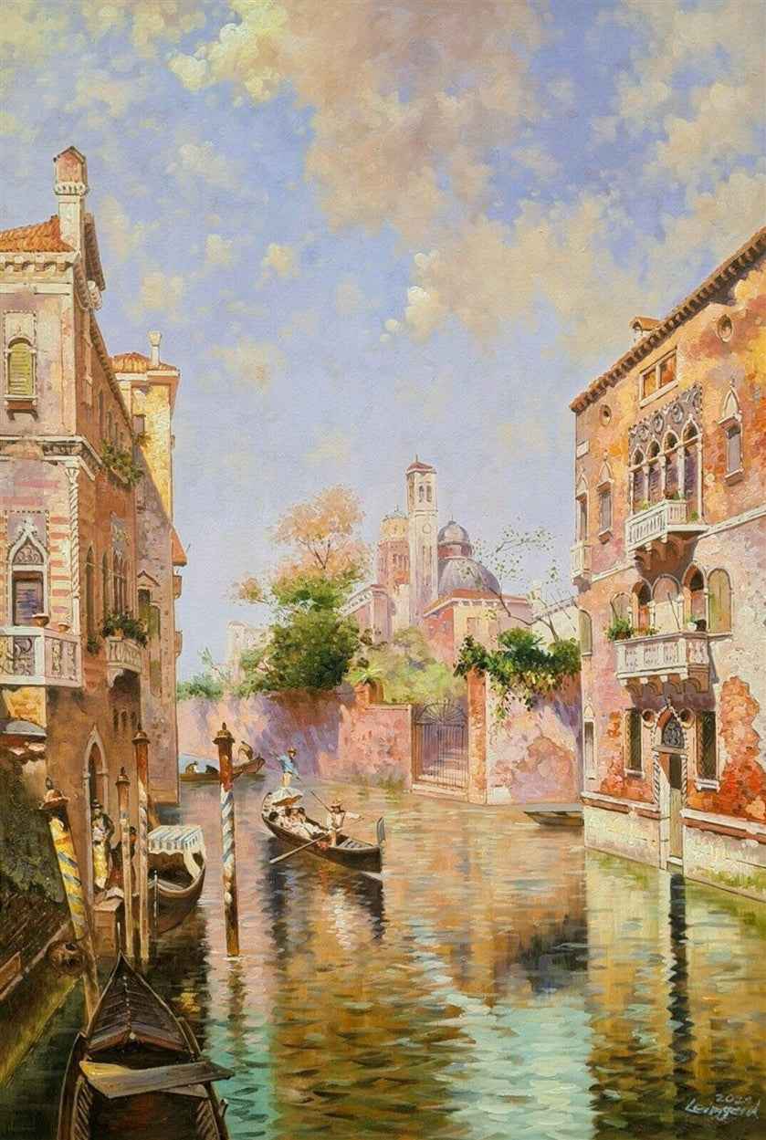 paysage marin Venise huile sur toile signée