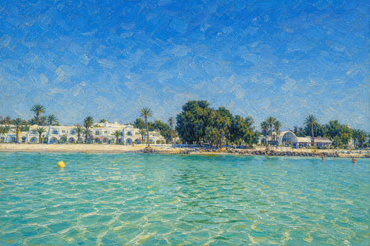 peinture huile sur toile faite sur commande - PAYSAGE DJERBA