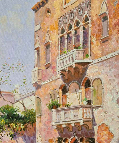 paysage marin Venise huile sur toile signée