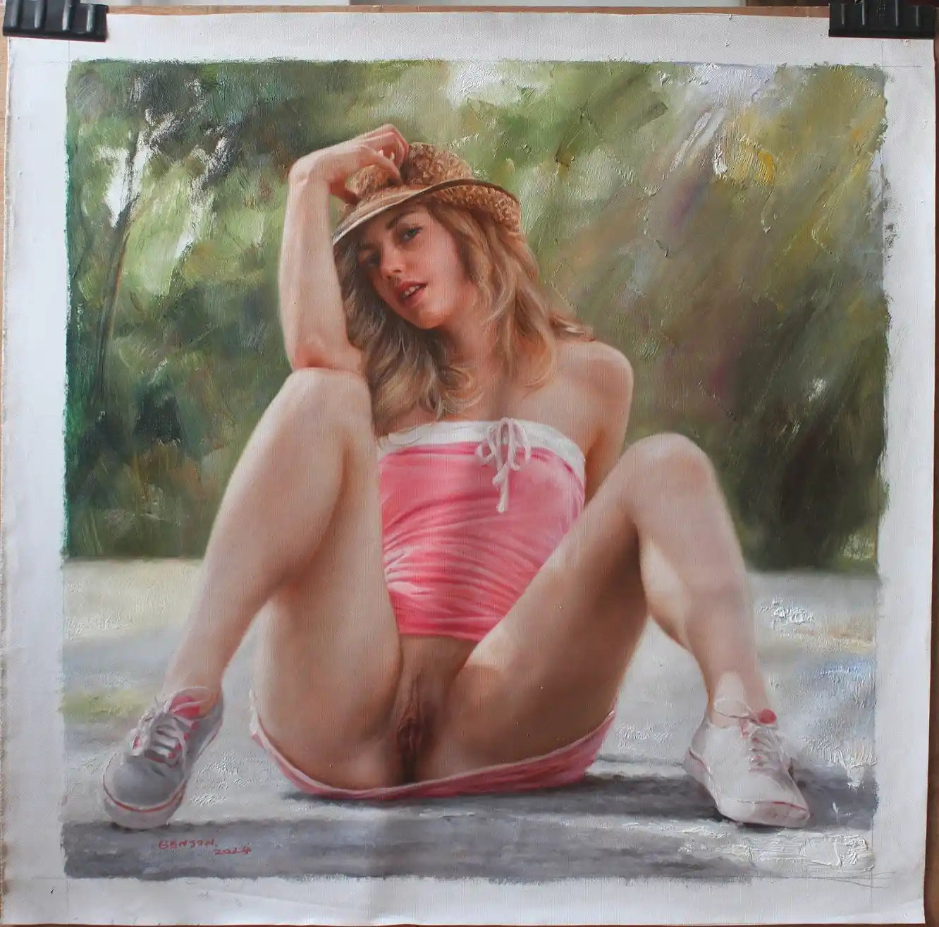 art-décoration-tableau-femme-nue-intégrale-peinture-originale-huile-toile