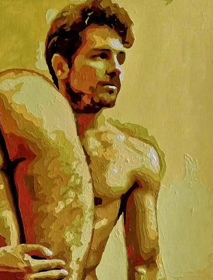 art-érotique-gay-couple-huile-toile-originale