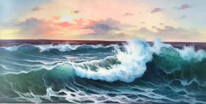 paysage-marin-océan-vague-peinture-paysage-huile sur toile