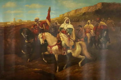 art-orientaliste-cavalier-arabe-peinture-huile sur toile