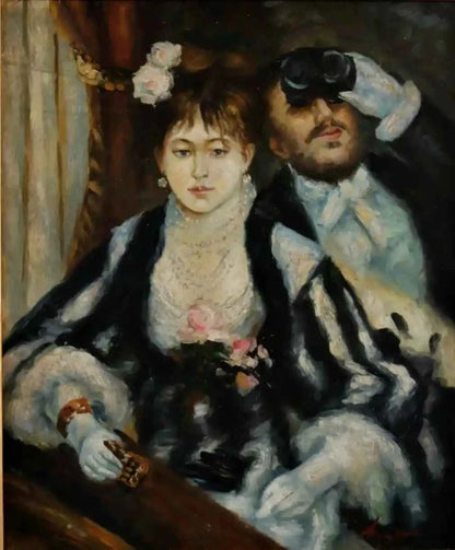 art-scène de vie-la loge-opéra-peinture huile sur toile