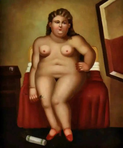 art-moderne-nue-femme-forte-peinture-huile sur toile