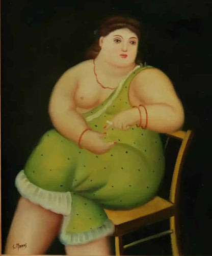 art-moderne-portrait-femme-denudée-peinture-huile sur toile