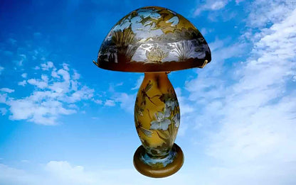 Lampe style GALLÉ "Libellules" en verre