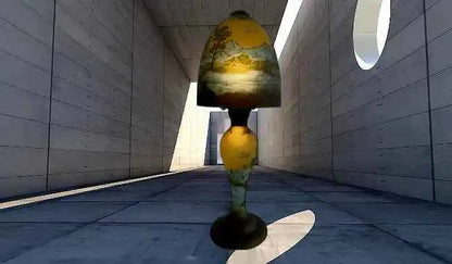 Lampe champignon verre Gallé Tip