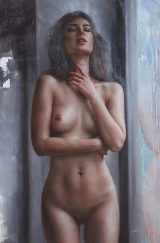 art-décoration-tableau-femme-sexy-nue-intégrale-peinture-originale-huile-toile