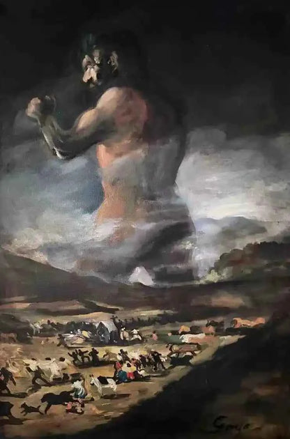 art-surréaliste-personnage-géant-peinture huile toile