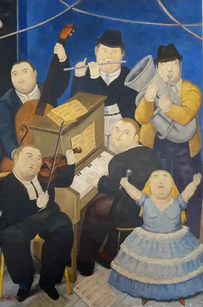 art-moderne-orchestre-musique-famille-peinture-huile-toile