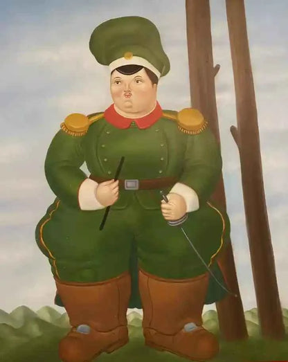 art-moderne-Field Marshall-portrait-huile-toile