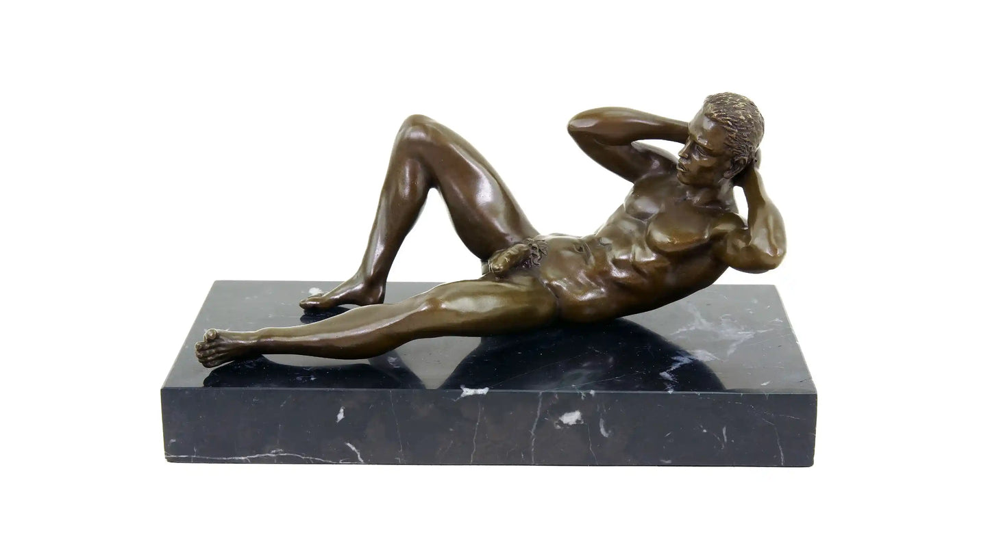 décoration-sculpture-statue-bronze-gay-homme-nu-intégrale-sexe