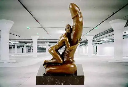 art-décoration-gay-érotique-homme-nu-phallus-sculpture-statue-bronze