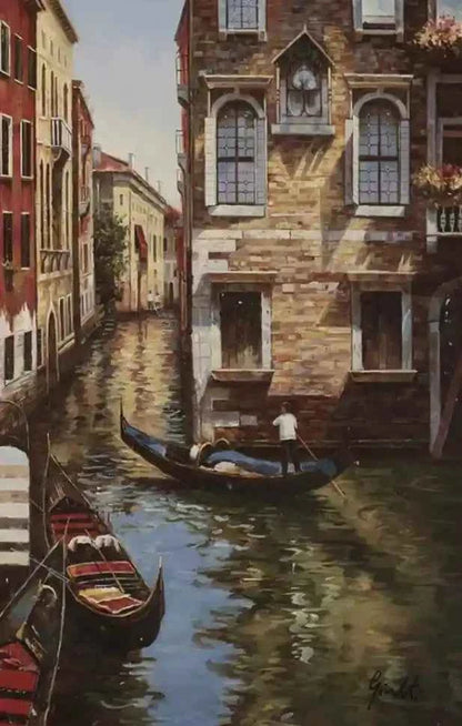 art-paysage-canal-venise-gondole-peinture-huile-toile