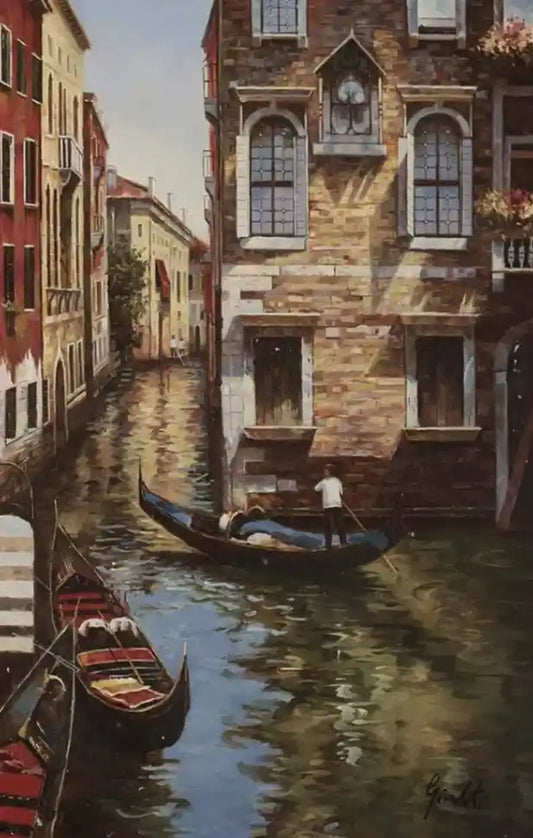 art-paysage-canal-venise-gondole-peinture-huile-toile