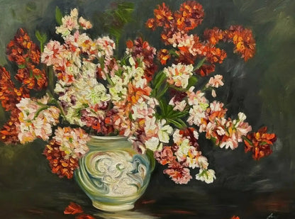art-floral-nature-morte-bouquet-fleurs-vase-peinture-originale-huile-toile