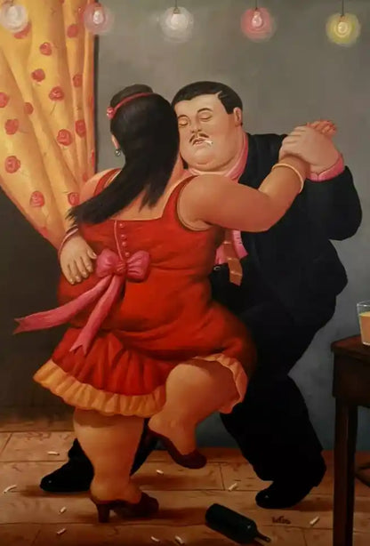 art-moderne-personnages-danseurs-peinture-huile-toile