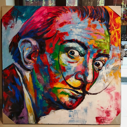 Salvador Dali peinture portrait toile 47" art mural décoration intérieure design d'intérieur
