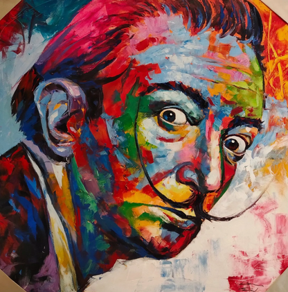 Salvador Dali peinture portrait toile 47" art mural décoration intérieure design d'intérieur