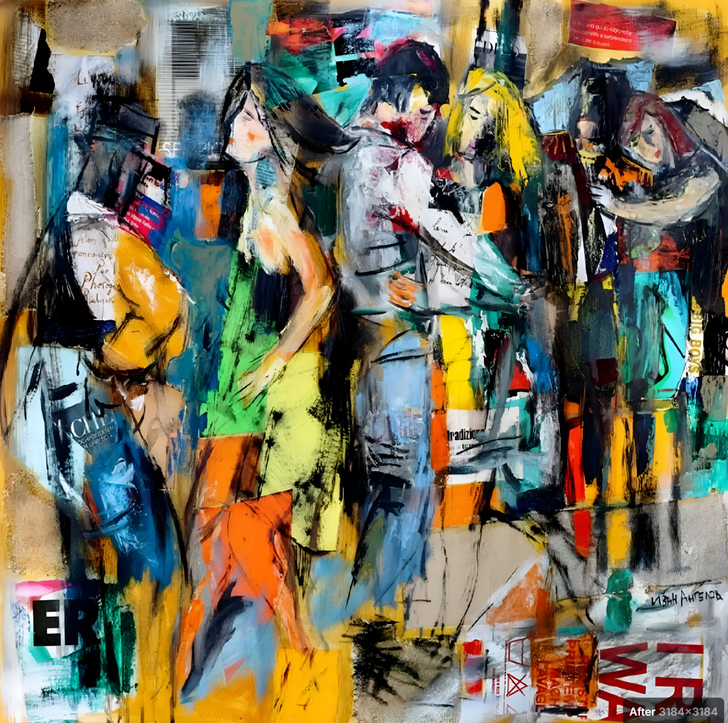 art-moderne-scene-rue-street-art-peinture-huile-toile