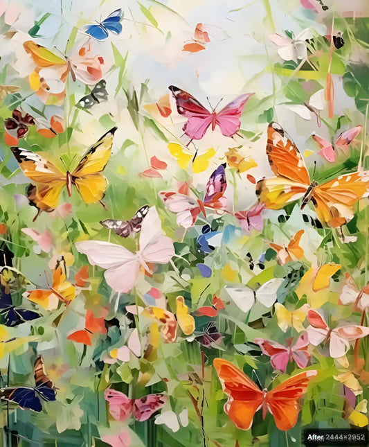 art-moderne-papillons-insectes-nature-peinture-originale-huile-toile