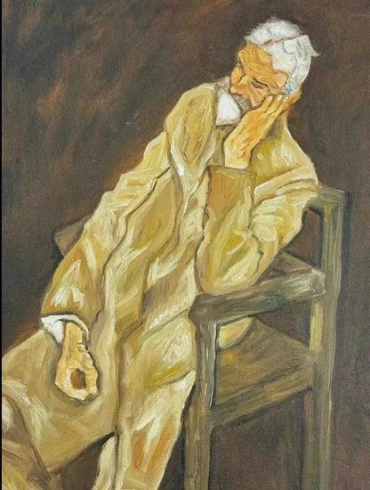 art-moderne-portrait-viel -homme-peinture-huile sur toile