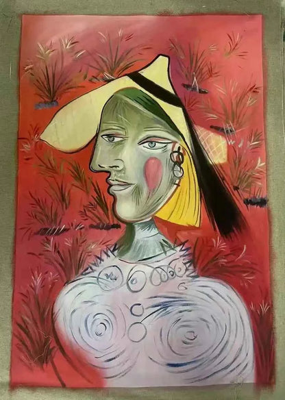 art-abstrait-cubisme-portrait-femme-peinture-huile-toile