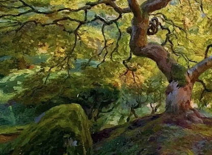 art-nature-paysage-foret-arbre-Peinture à l'huile sur toile-originale