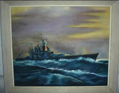 bateau guerre peinture huile sur toile