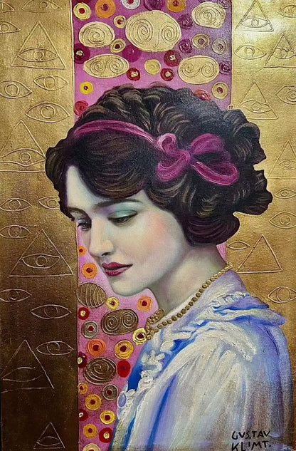 art-portrait-profil-feminin-femme-brune-peinture huile sur toile