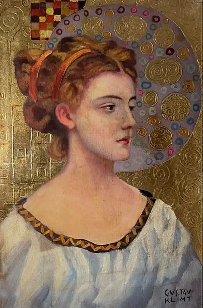 art-portrait-profil-feminin-femme-rousse-peinture huile sur toile
